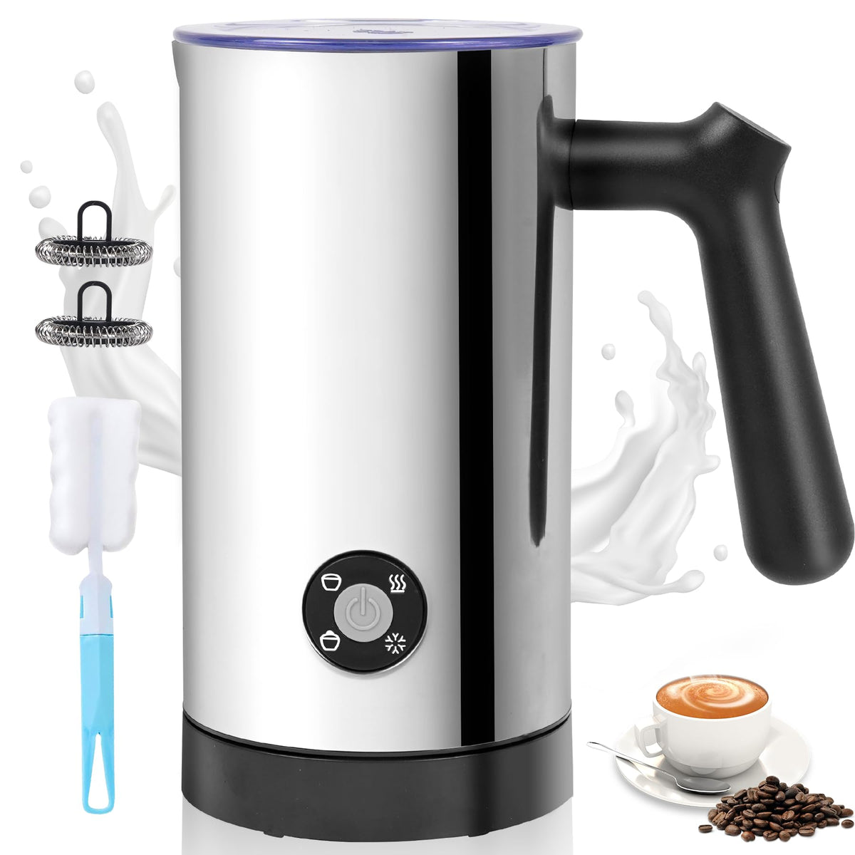 Casimhu Espumador 4 en 1, frontal, ideal para café espumoso en casa.