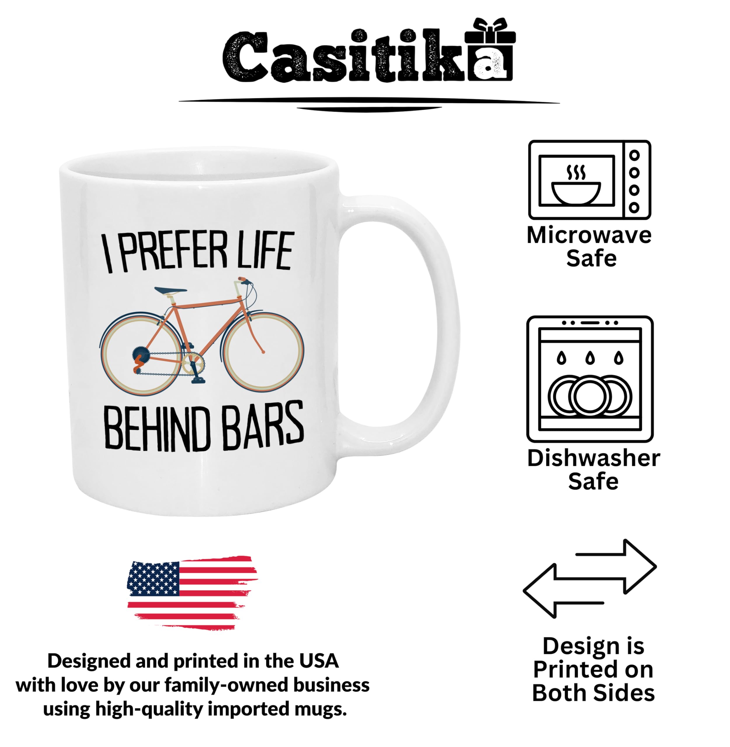Casitika taza con diseño impreso en frente y detrás para humor en cada sorbo