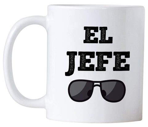 Casitika Taza El Jefe 11 onzas, empaque listo para regalo en la oficina.