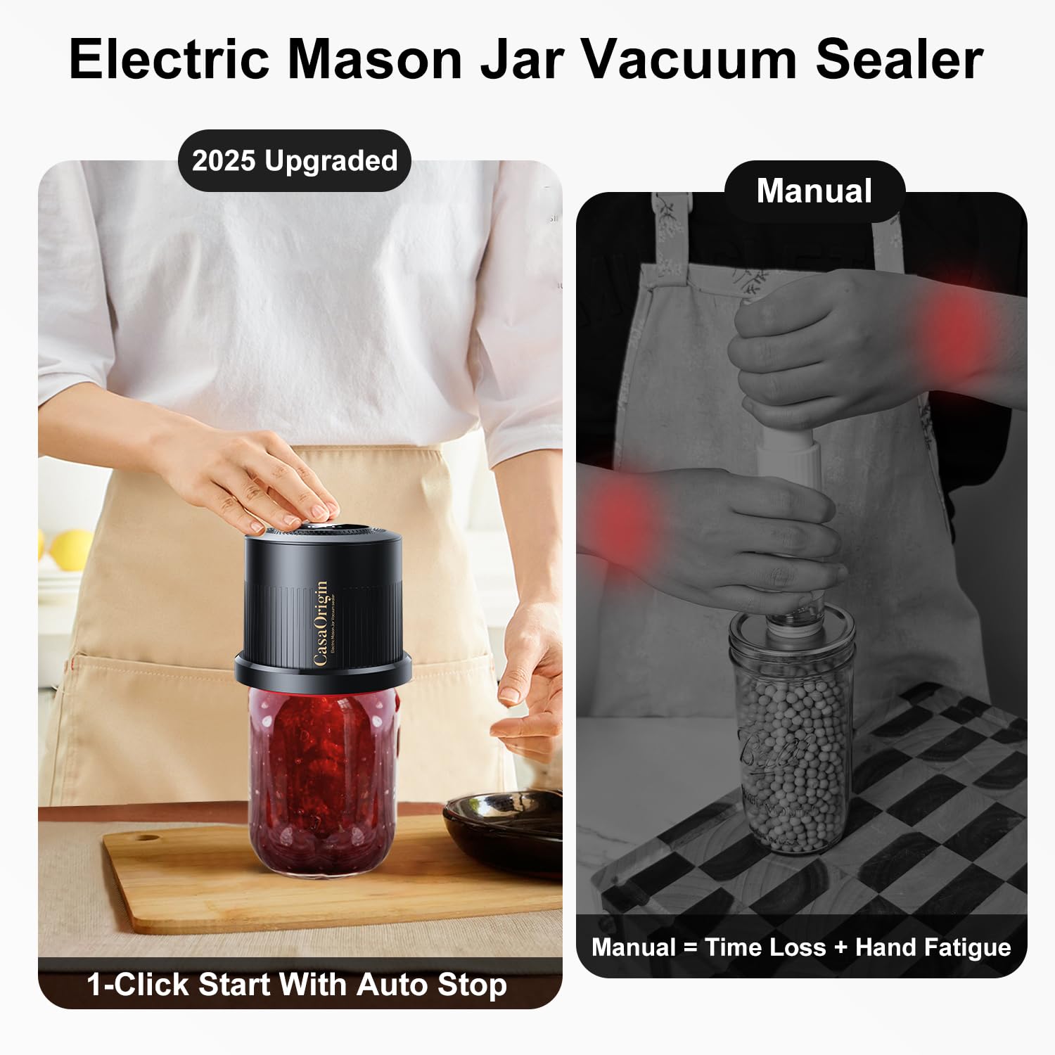 CASAORIGIN sellador Mason portátil sin cables para cocina