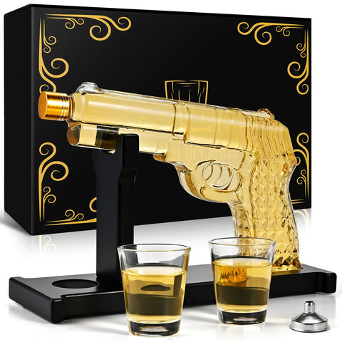 Casuenia decantador pistola whisky 10oz, realza aroma y presentación