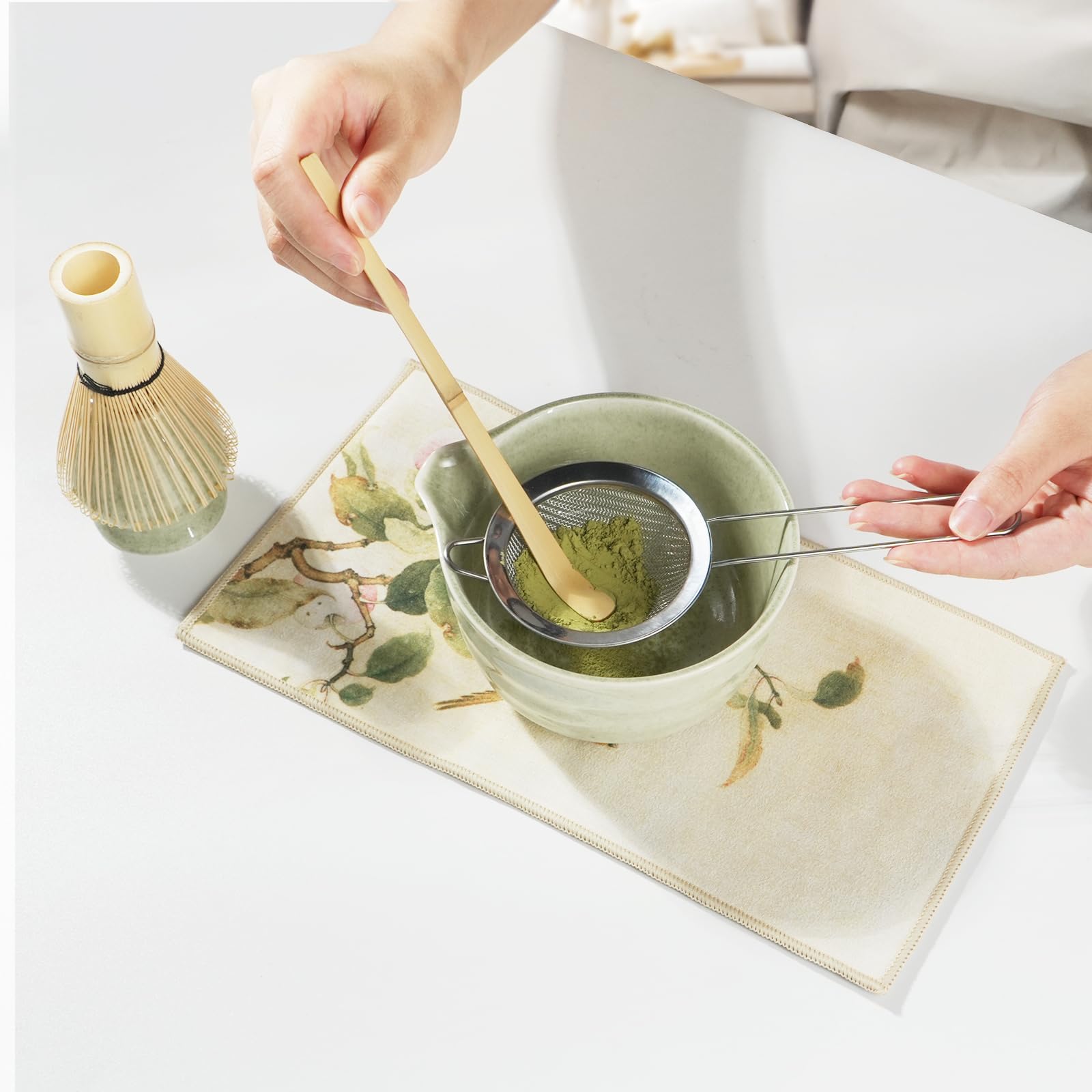 Casuenia Set de Batidor de Matcha: cuchara de madera para medicion y servicio
