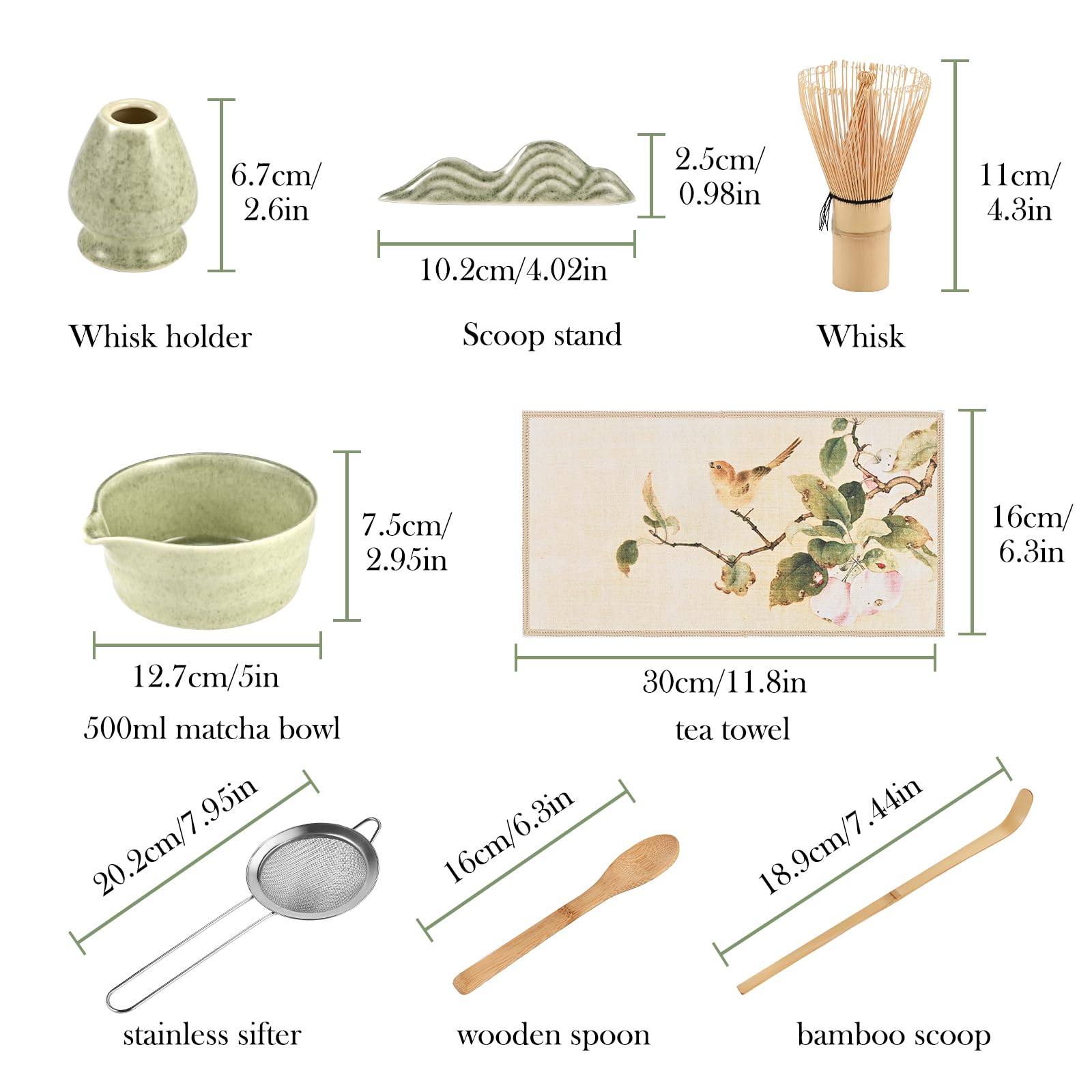 Casuenia Set de Batidor de Matcha: soporte para batidor elegante y resistente