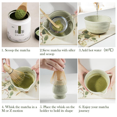 Casuenia Set de Batidor de Matcha: tamiz de acero inoxidable para polvo fino