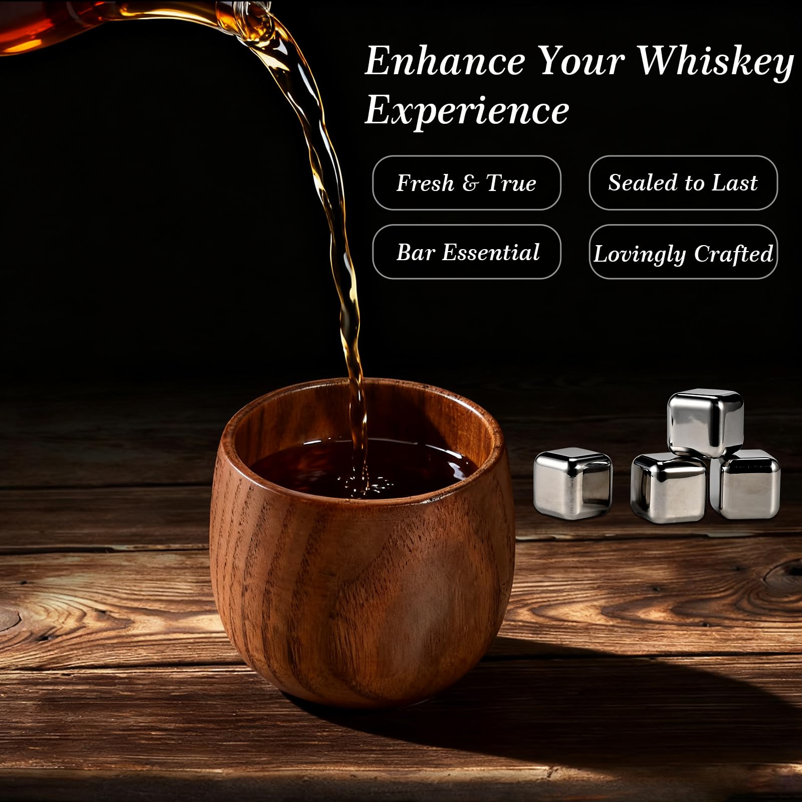 Casuenia piedras whiskey cuatro: mantienen frío sin diluir.