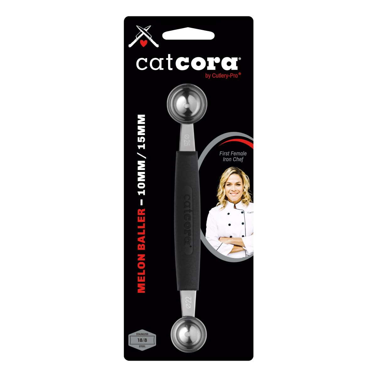 Cat Cora Melon Baller acero inoxidable 18/8, duradero y fácil de limpiar.