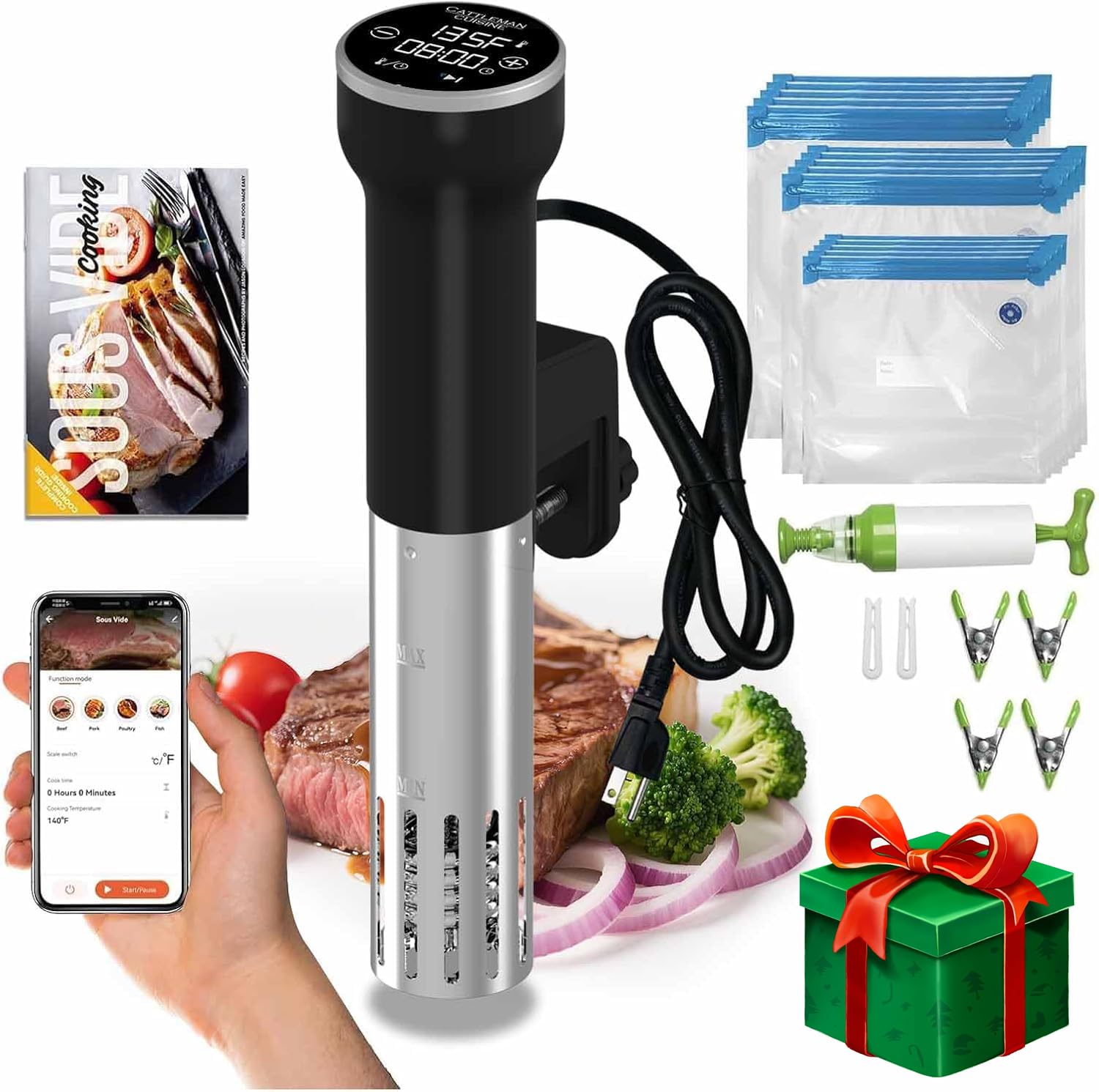 CATTLEMAN CUISINE cocedor sous vide con conexión inalámbrica para control remoto práctico