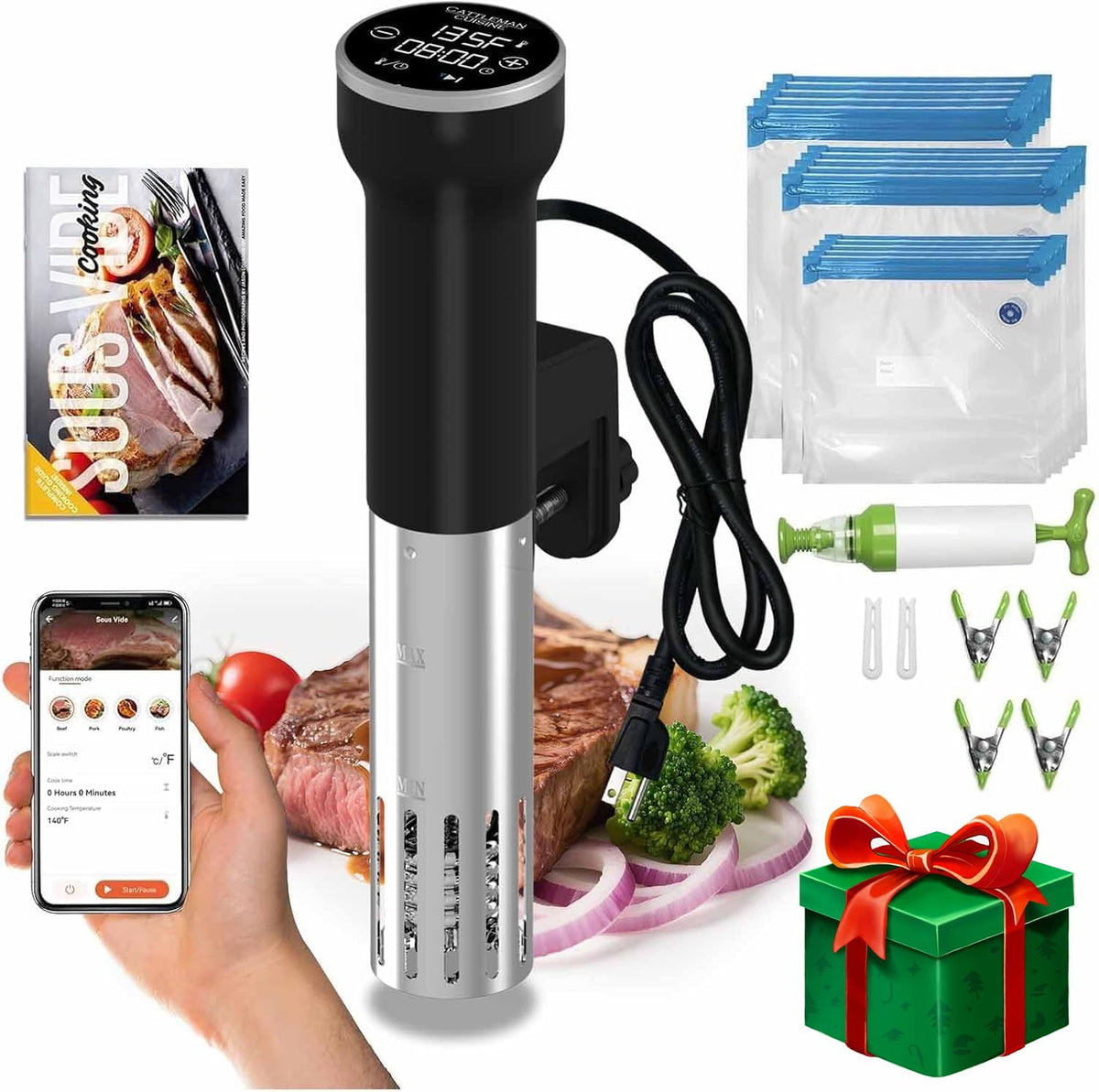 CATTLEMAN CUISINE cocedor sous vide con conexión inalámbrica para control remoto práctico