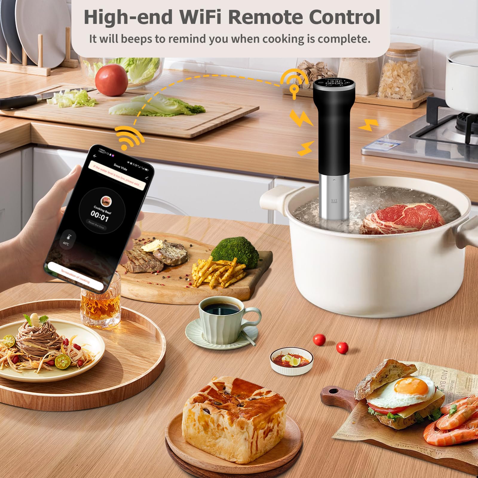CATTLEMAN CUISINE Sous Vide con control remoto wifi para cocción versátil.