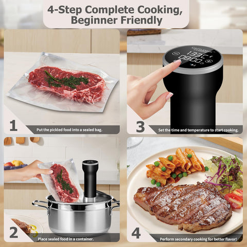 CATTLEMAN CUISINE Sous Vide temporizador 0-99 h para planificar varias comidas.