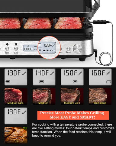 Termómetro inteligente de carne de Cattleman Cuisine para controlar la cocción