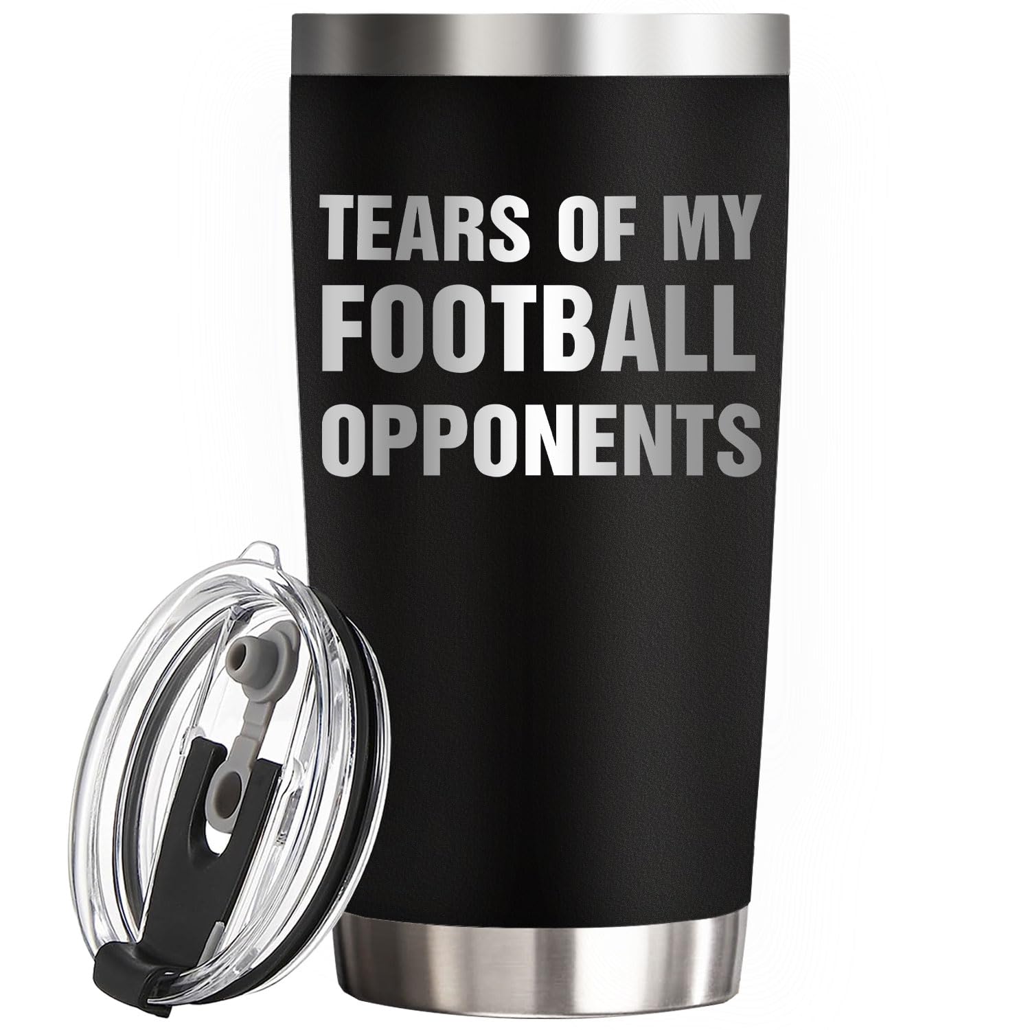 Catyoimiya tumbler fútbol 20oz negro, mantiene bebidas a la temperatura durante horas