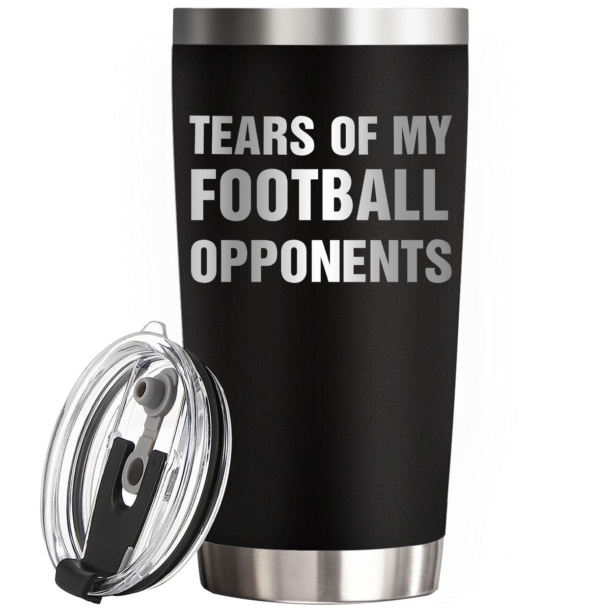 Catyoimiya tumbler fútbol 20oz negro, mantiene bebidas a la temperatura durante horas