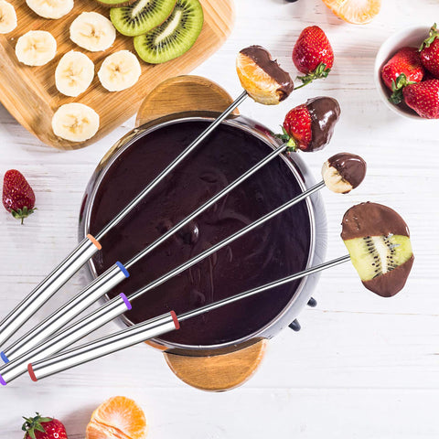 Tenedores fondue Cauyuan, limpieza fácil y reutilizables para reuniones.