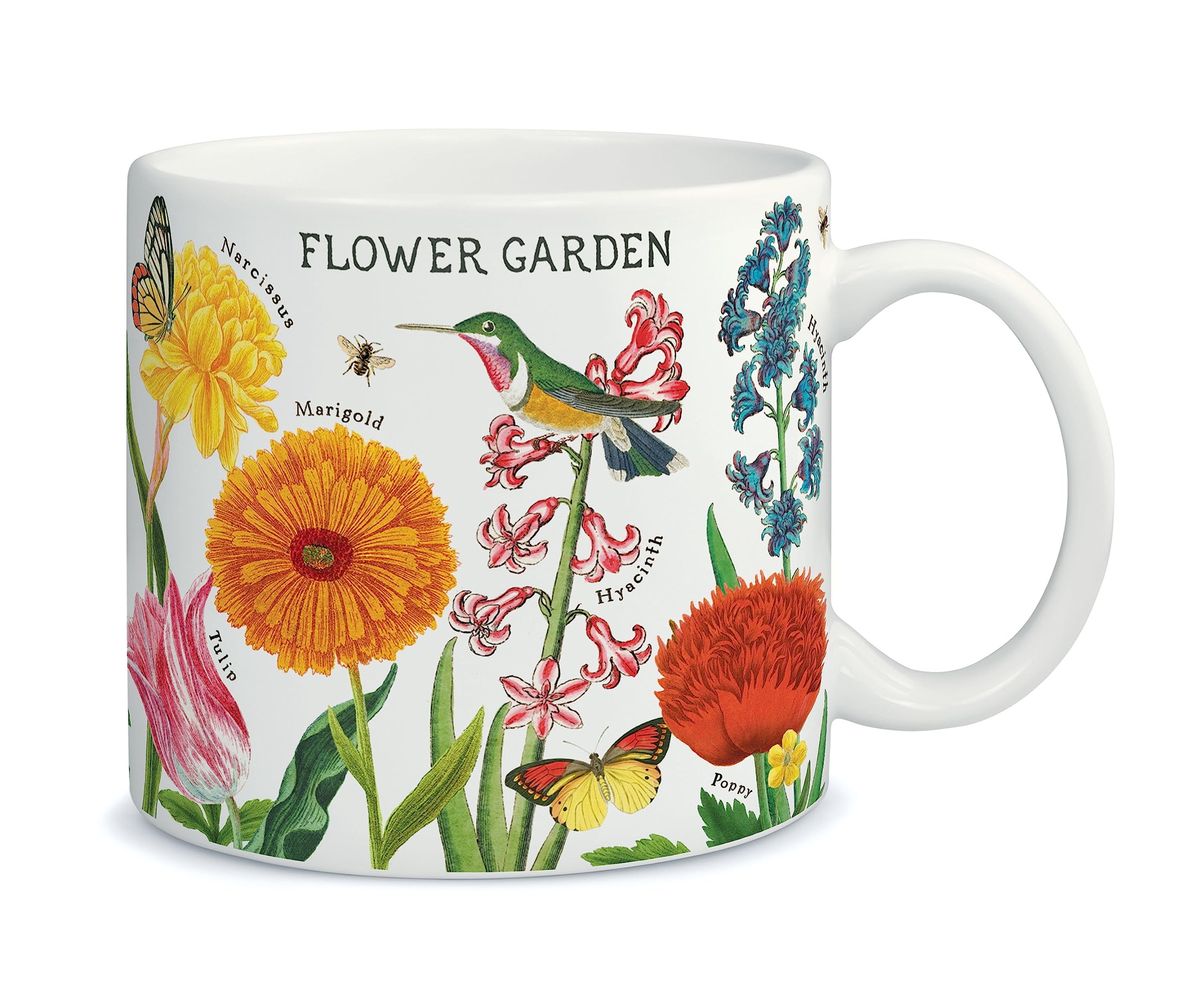 Taza cerámica Cavallini & Co. jardín de flores para café matutino.