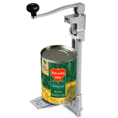 Abrelatas Cavlhils de 20 pulgadas con base de hierro, estabilidad para latas grandes.