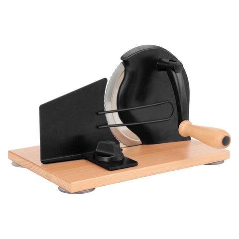 CAWIU cortador de pan manual con base de madera y ventosas para estabilidad