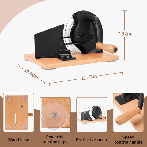 CAWIU Manivela suave para controlar el grosor y la velocidad.