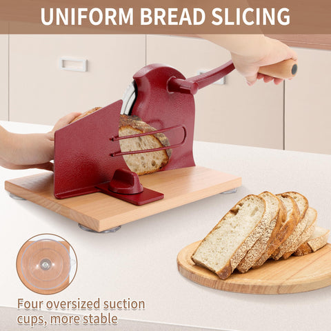CAWIU diseño versátil para rebanar distintos tipos de pan de forma uniforme
