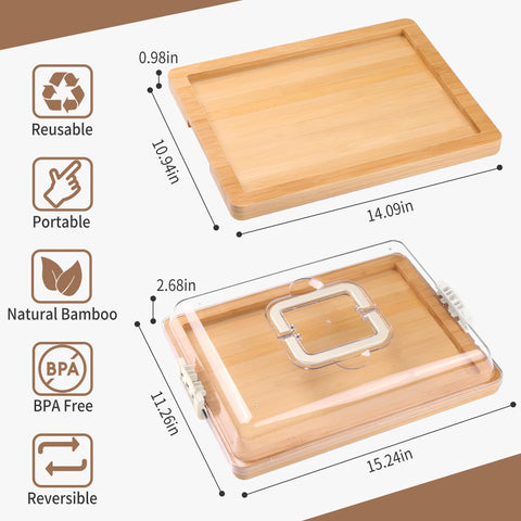CAWIU bandeja de 1 compartimento, organización elegante de alimentos.