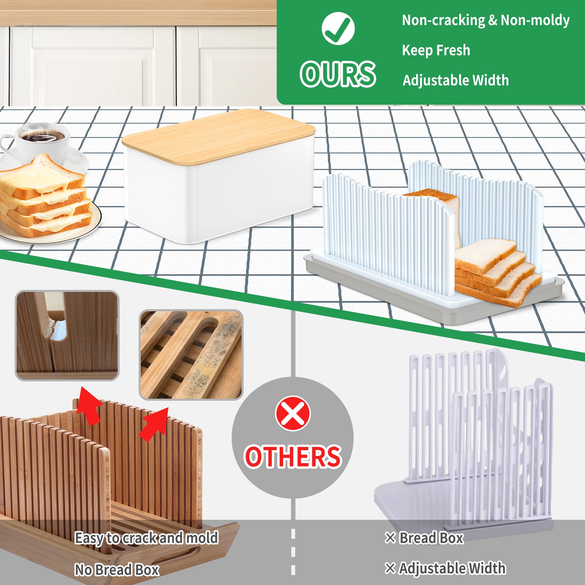 Cawiubread diseño plegable que ahorra espacio en cocinas pequeñas