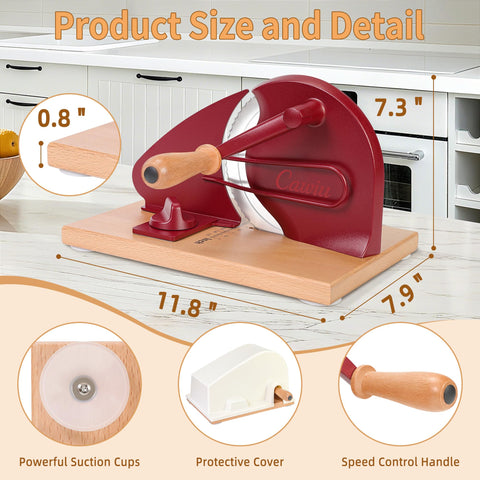 CAWIU Cortador de pan manual con guía de metal para cortes precisos.
