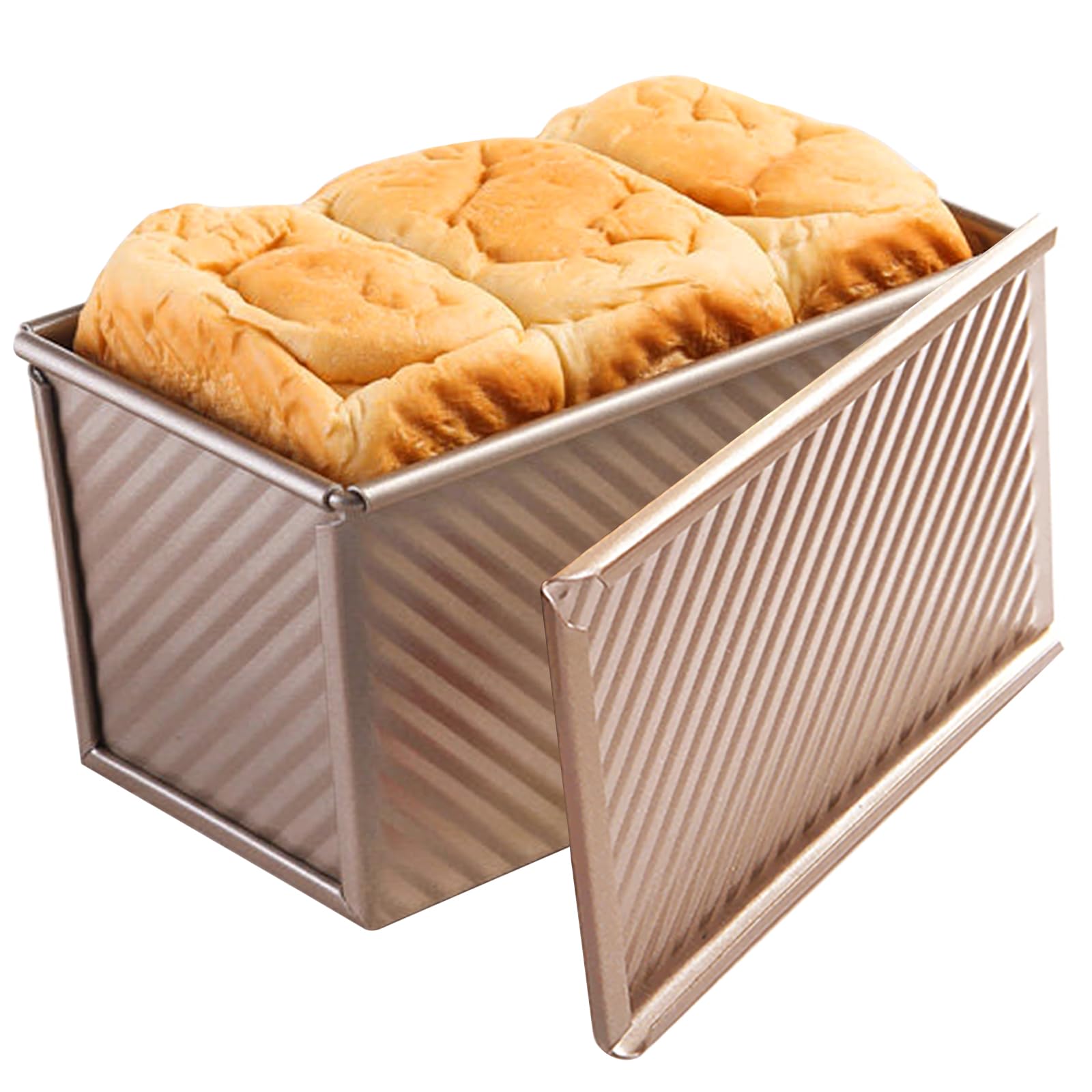 Cayanmydery pan de molde con tapa 8.3 x 4.8 pulgadas para pan casero uniforme