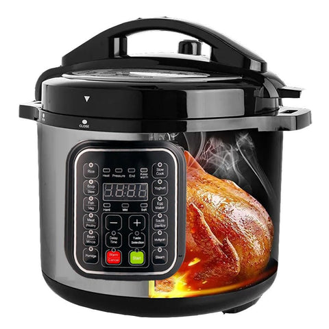 CAZACHEF olla a presión 8qt en acero inoxidable para cocción rápida y uniforme