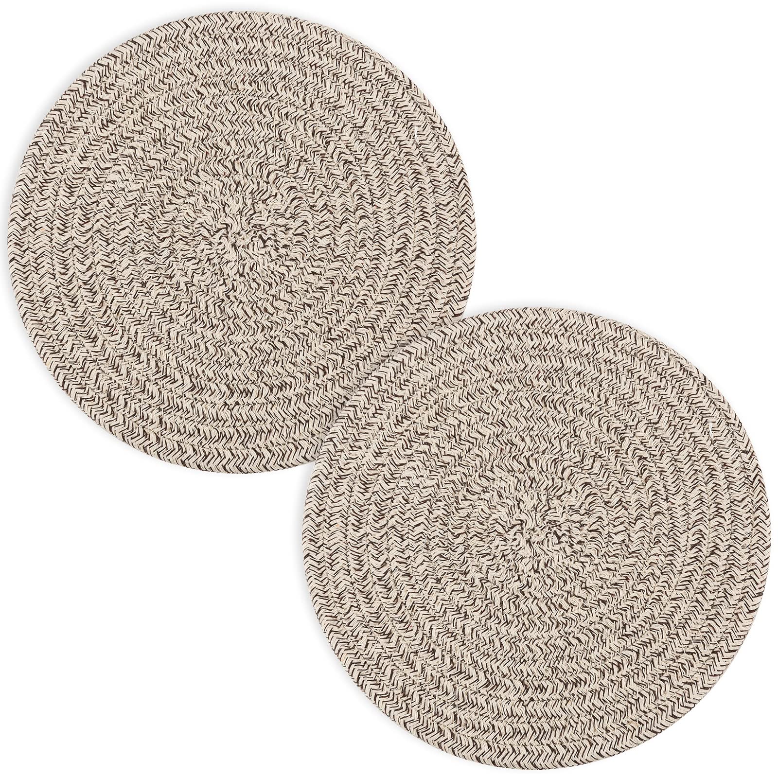 Conjunto marrón de salvamanteles para uso diario y decoración rústica.