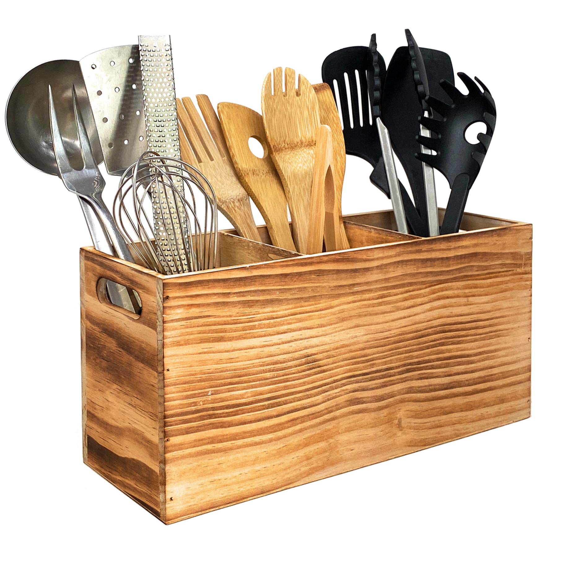 CB Accessories organizador de utensilios de madera para mostrador, acceso rápido