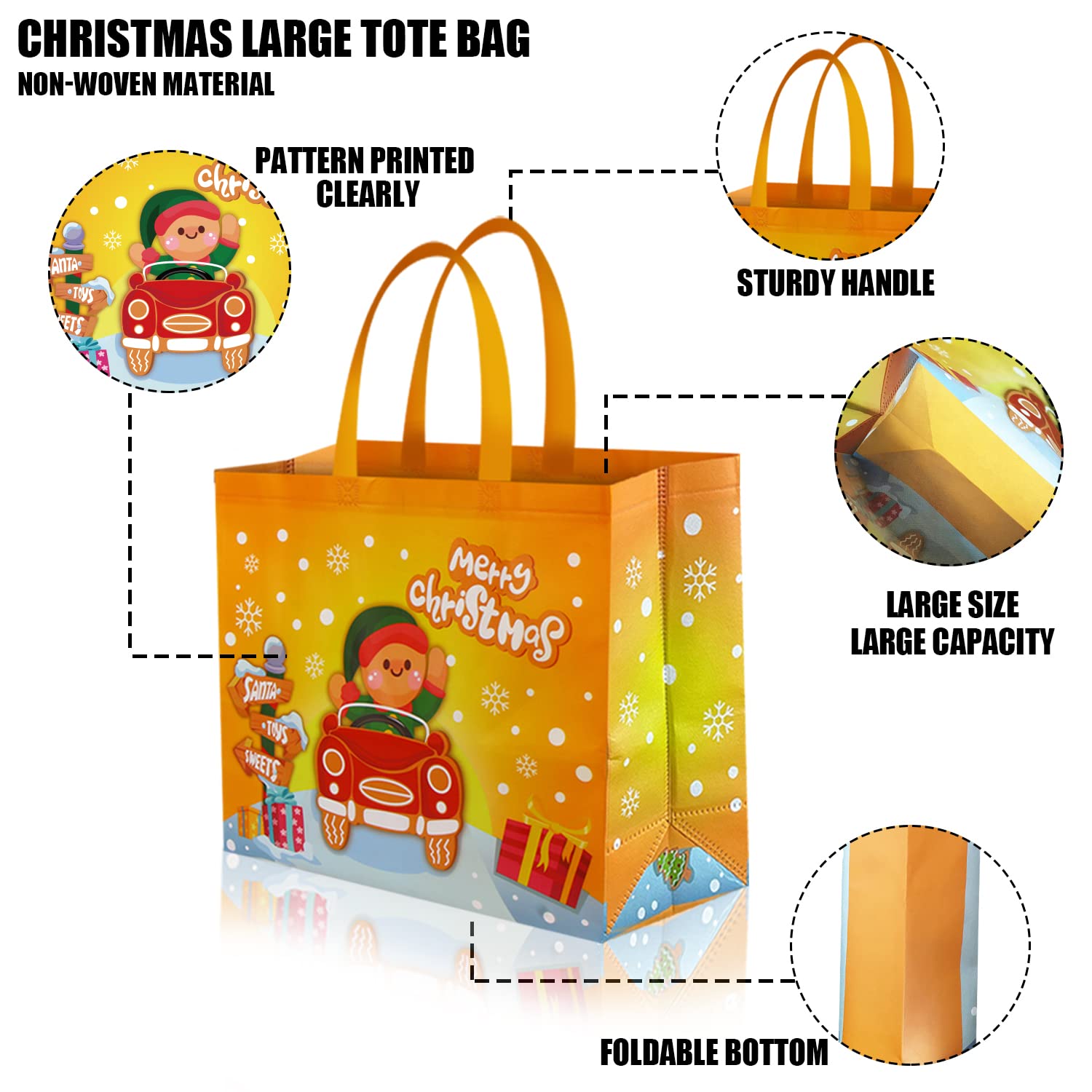 CCINEE bolsa regalo con asa de muñeco de nieve, opción reutilizable y divertida