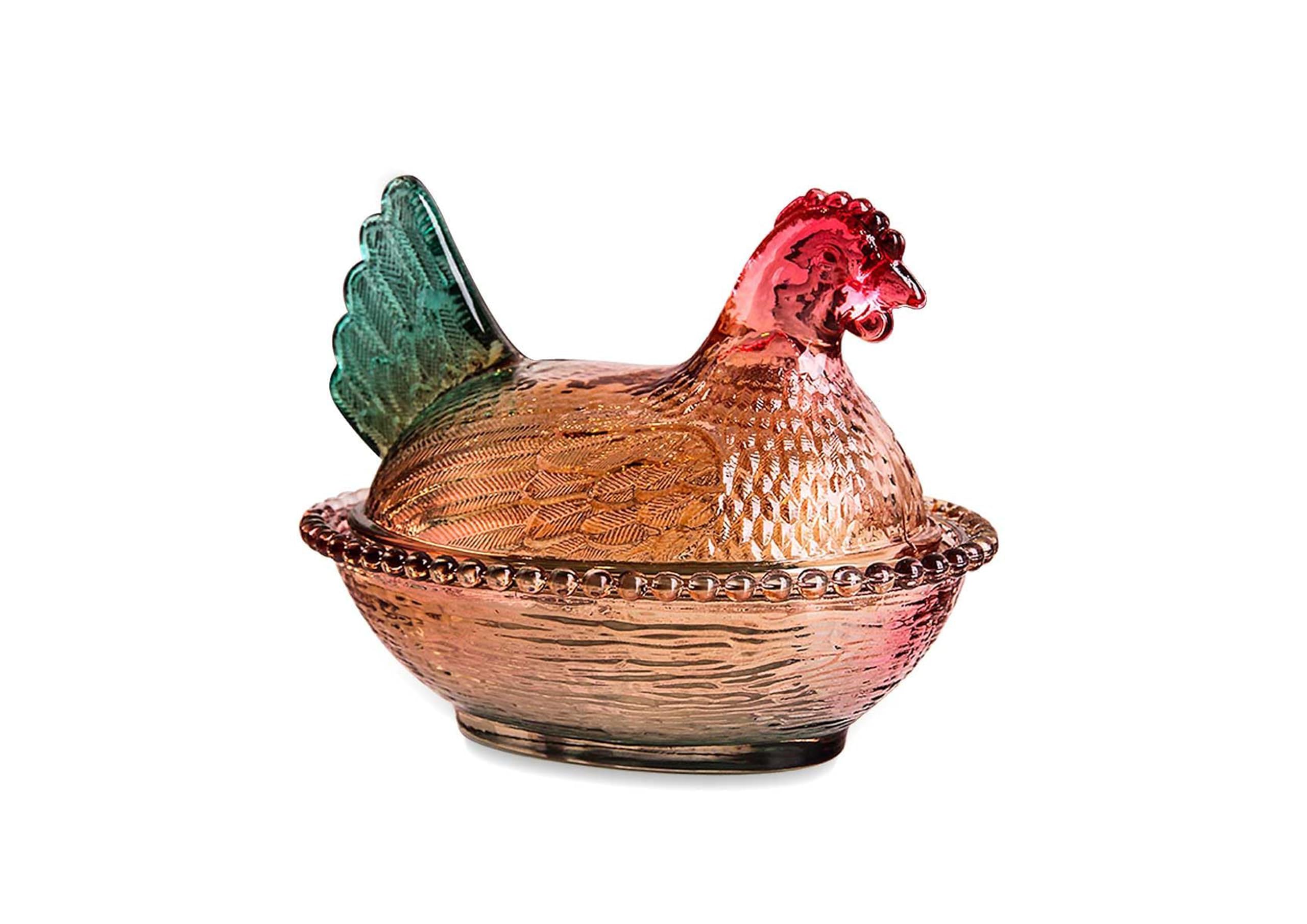 ccsxqy gallina-vidrio-nido-con-tapa, centro de mesa elegante y práctico.