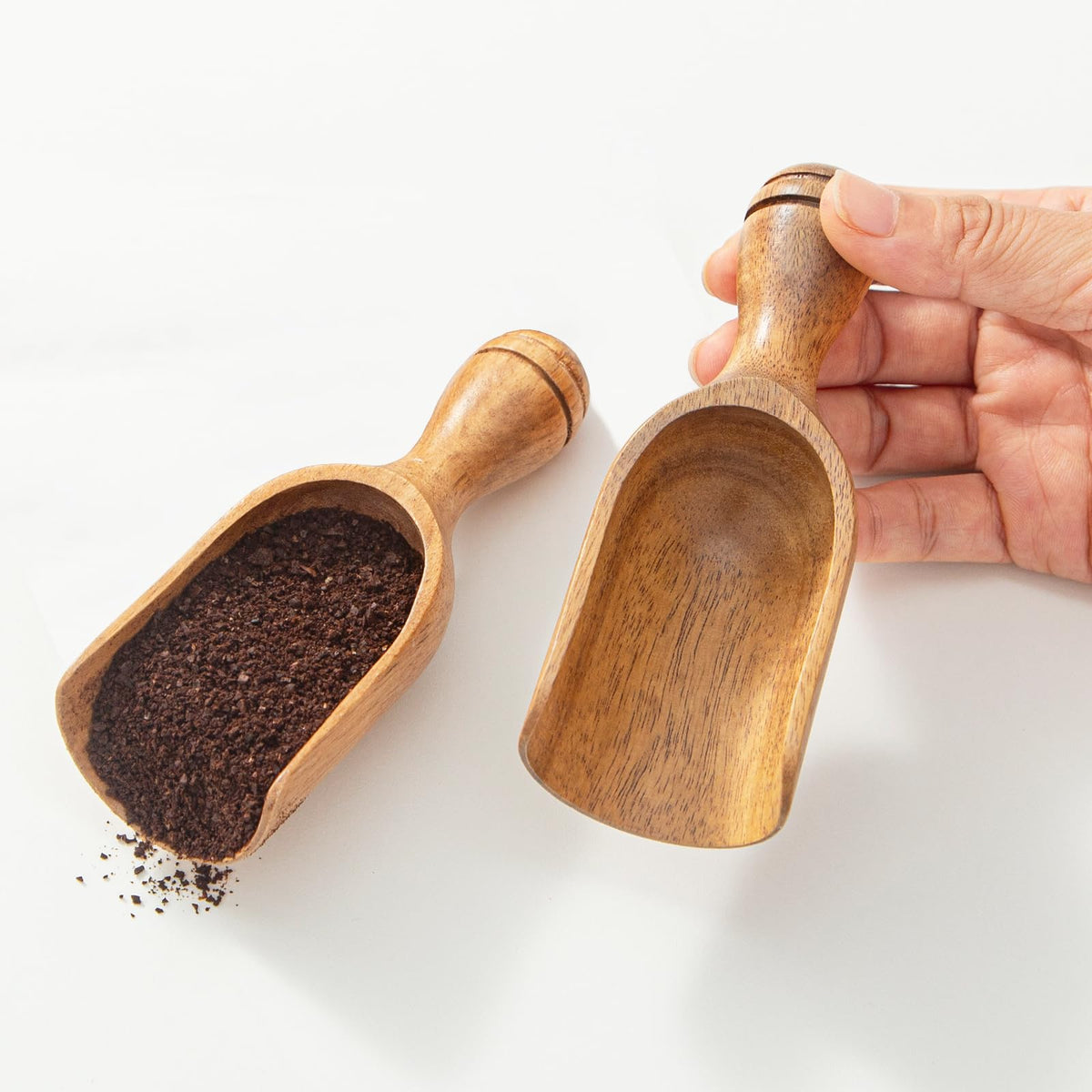 CDEHQFB cucharas de acacia para tarros, 4.9 pulgadas, ideal para medir café molido