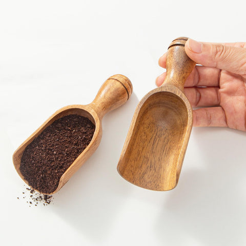 CDEHQFB cucharas de acacia para tarros, 4.9 pulgadas, ideal para medir café molido