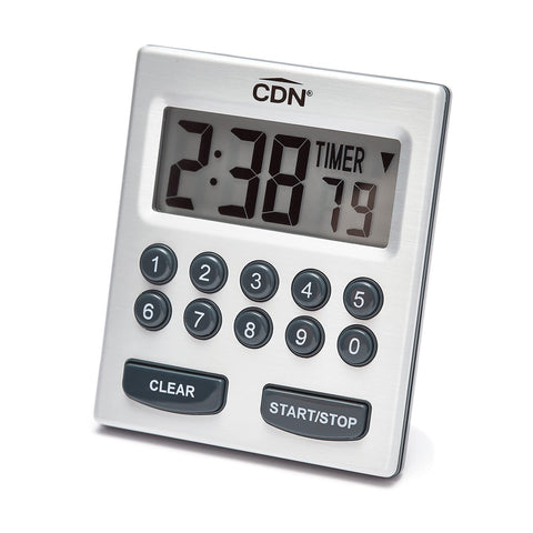 CDN Temporizador de Entrada Directa 2 Alarmas con pantalla grande facilita lectura rápida del tiempo