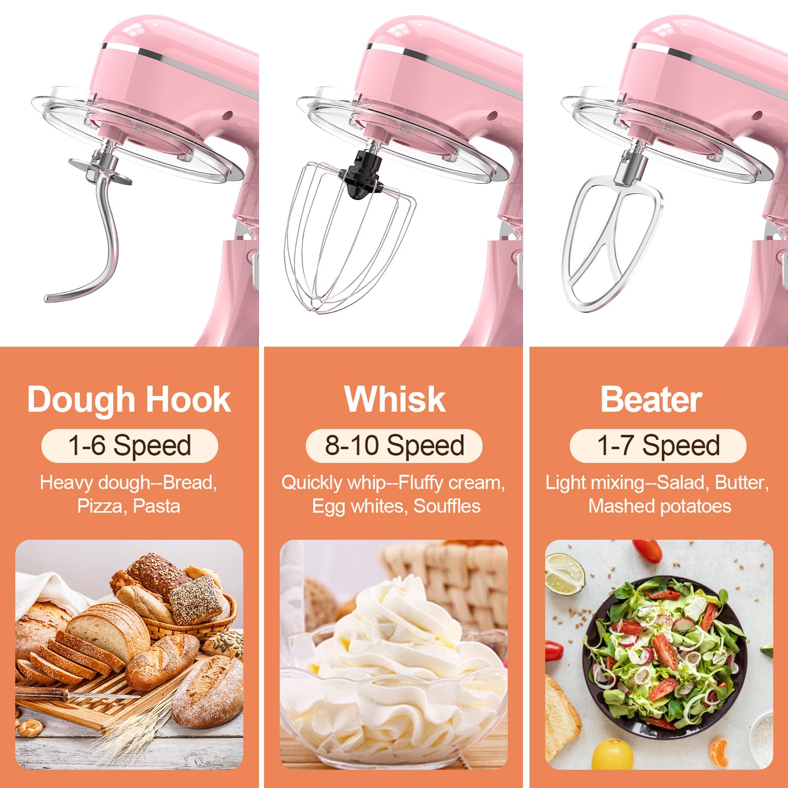 CEBORY 3-en-1 cuenco desmontable facilita limpieza y cambio de accesorios para repostería