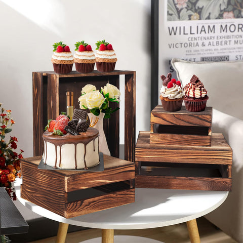 Cecnamt bases para pasteles de madera crean niveles visuales atractivos