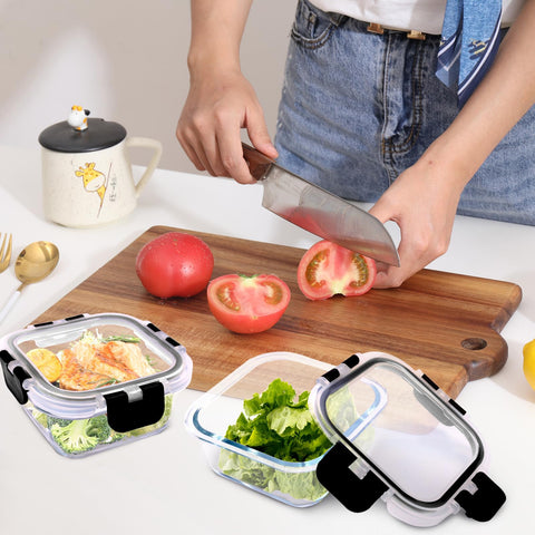 Contenedores Cedarol de vidrio 8 oz para almuerzos con tapa hermética