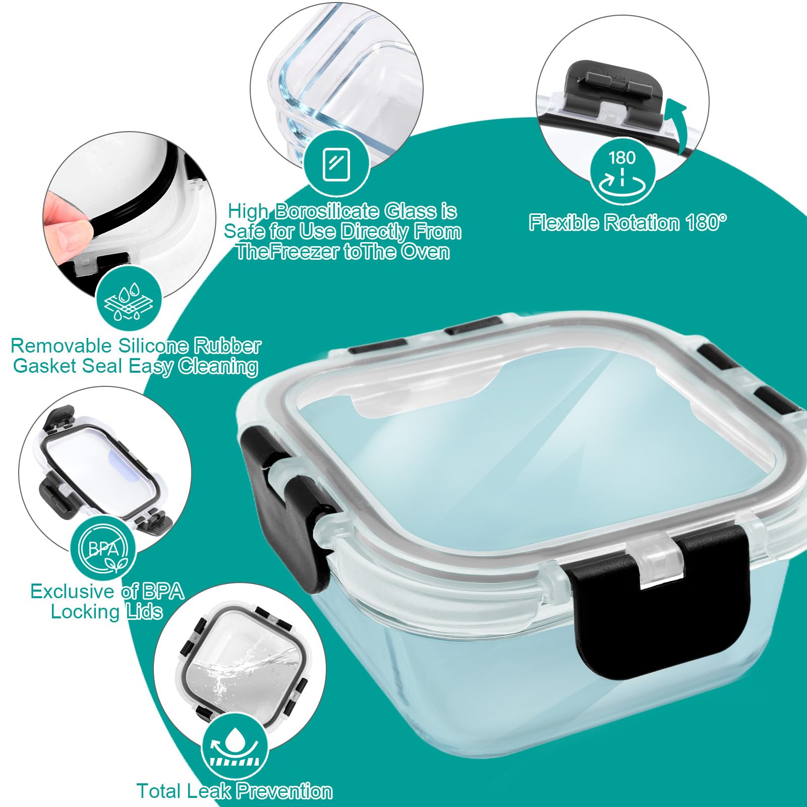 Vidrio borosilicato Cedarol resistente al calor para uso diario