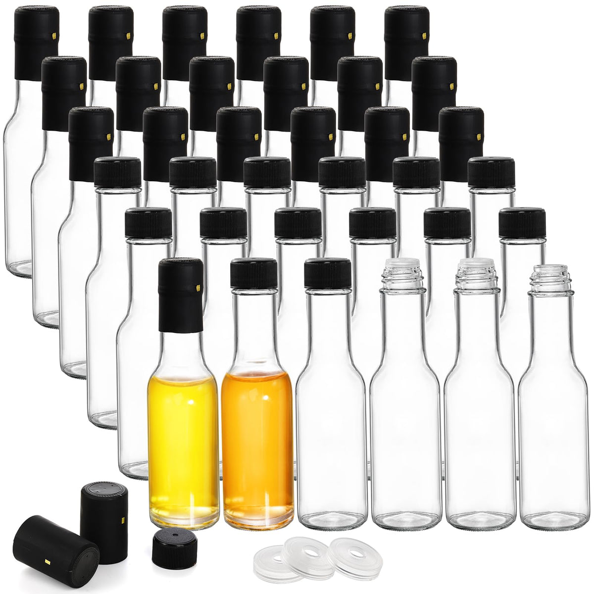Cedilis botella de vidrio 3 oz, enfoque: aspecto limpio para salsas y licores