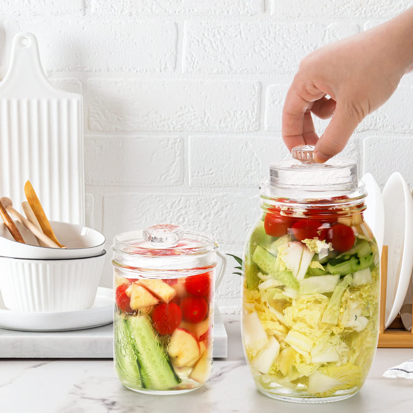 Conjunto Cedilis para fermentación asas y tapas para frascos de boca ancha