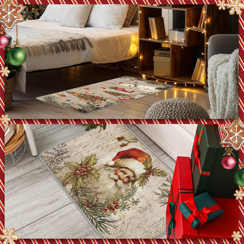 Ceenna alfombra cocina navidad con diseño 3D, colores vivos y duraderos.