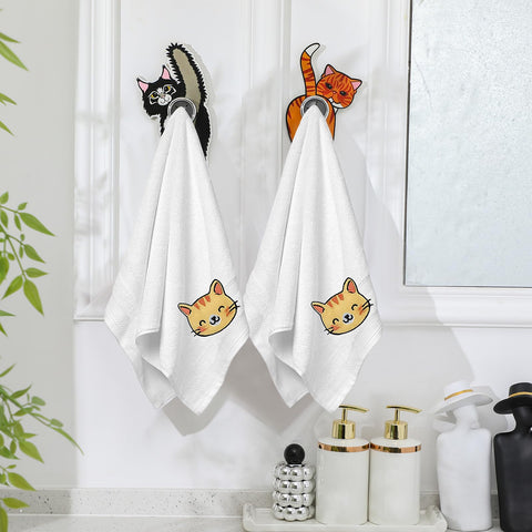 Ganchos Ceenna gato trasero azul para baño moderno.