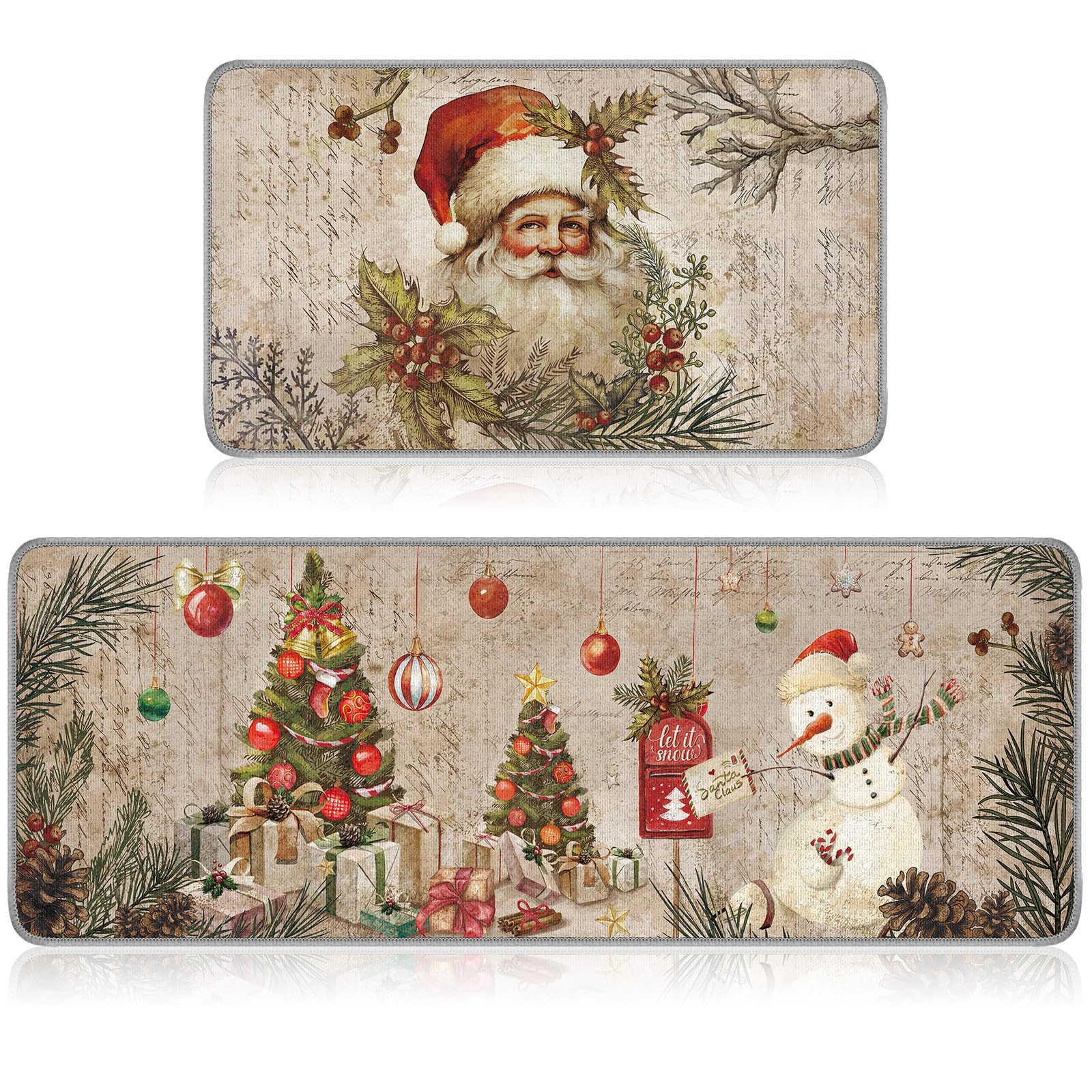 Ceenna Santa Claus en alfombra de cocina, ideal para decorar durante las fiestas.