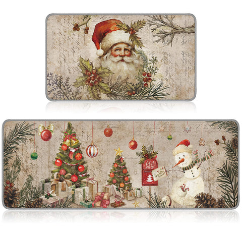 Ceenna Santa Claus en alfombra de cocina, ideal para decorar durante las fiestas.