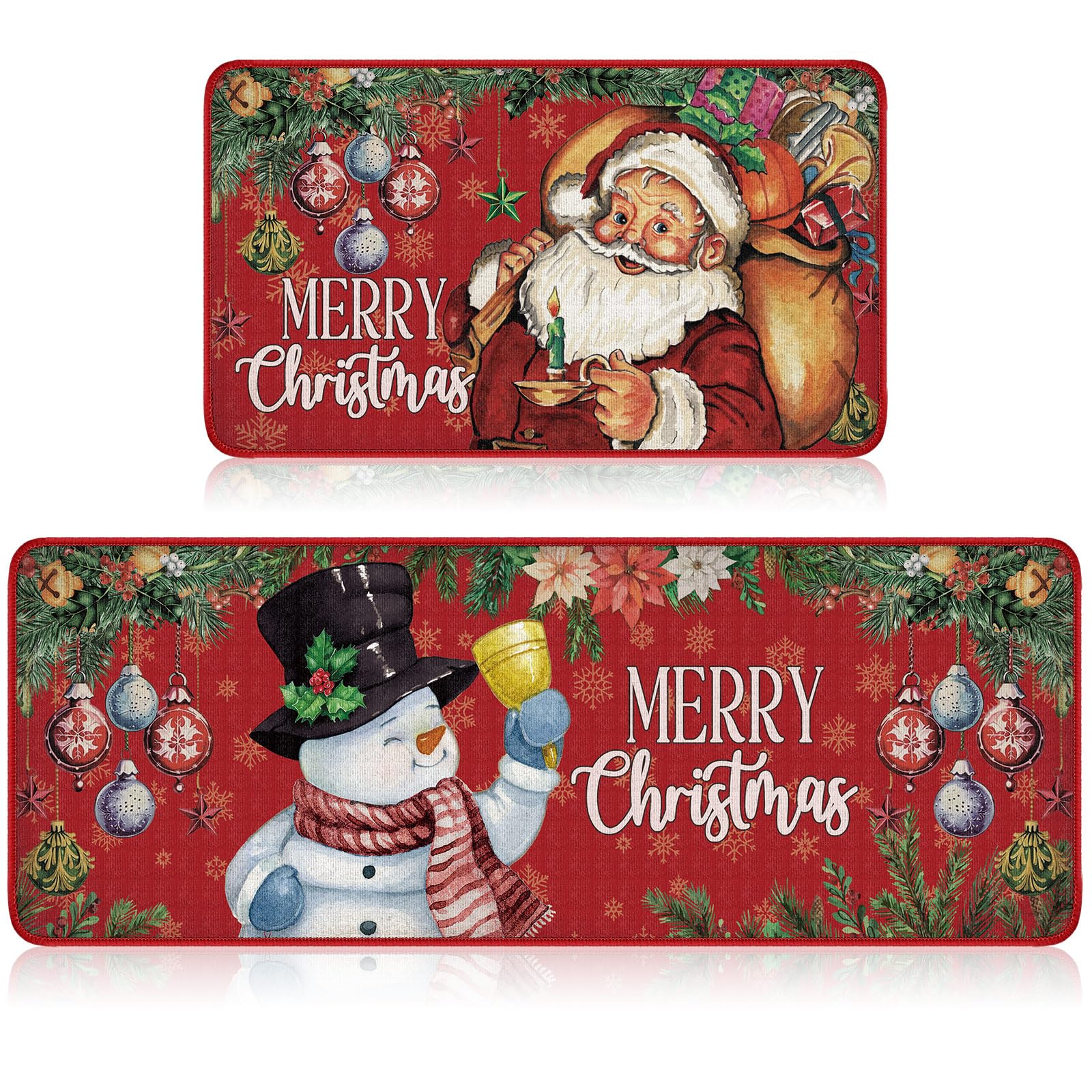 Ceenna tapete navideño de cocina con Papá Noel, ideal para dar calidez a la cocina.