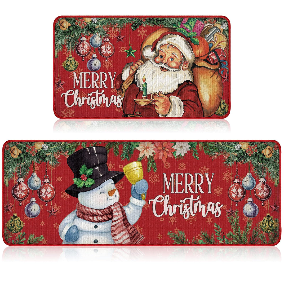 Ceenna tapete navideño de cocina con Papá Noel, ideal para dar calidez a la cocina.