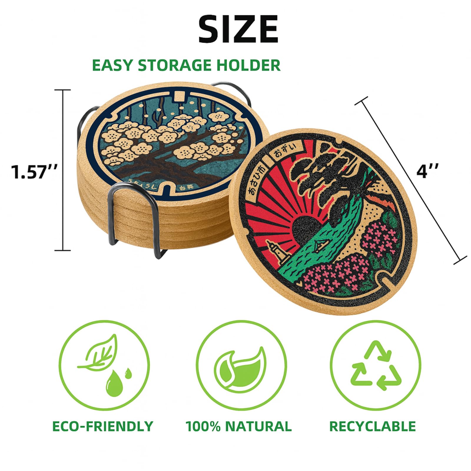 Cegkuc posavasos de corcho absorbente protege superficies.