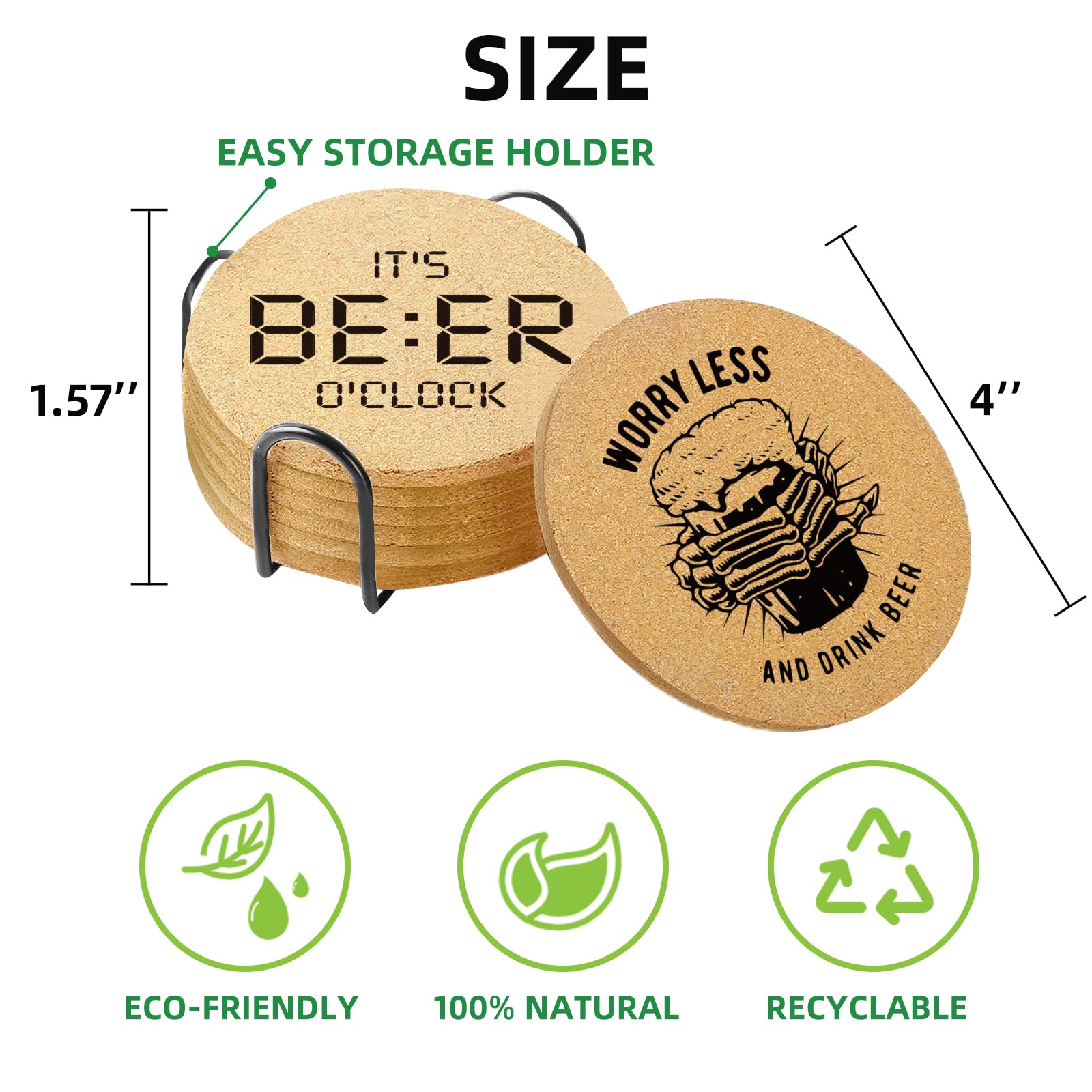 Cegkuc posavasos de corcho natural absorben humedad para bebidas