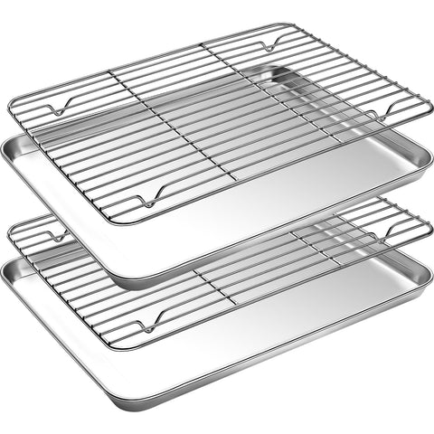 CEKEE bandeja para hornear 18x12 con rejilla, horneado eficiente y limpio